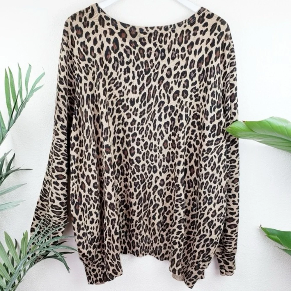 🐆 Lane Bryant, Leopard Print Knit Cardigan